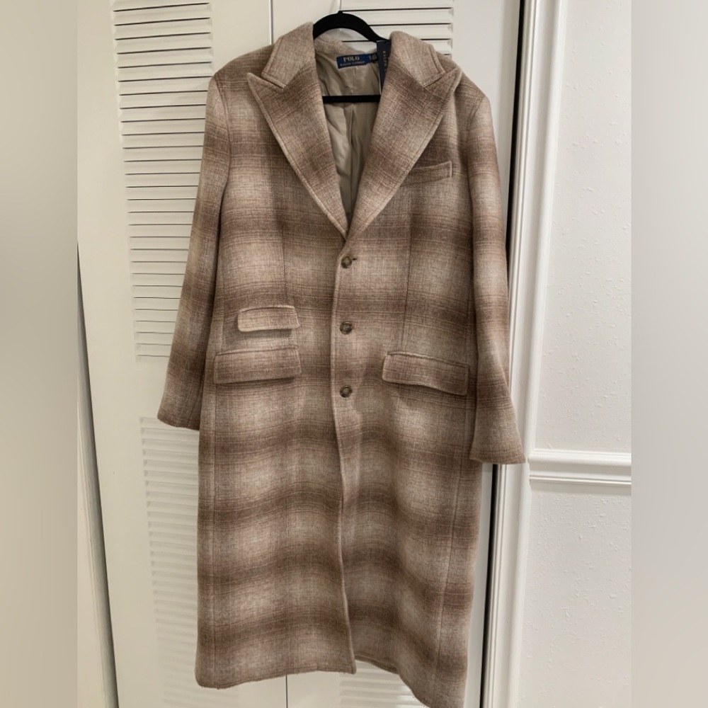 Polo Ralph Lauren Plaid Wool-Blend Coat Size XL NWT